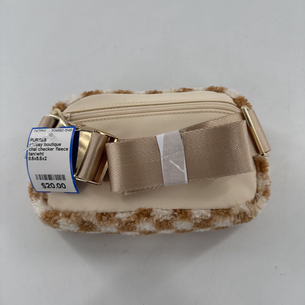 chai checker fleece belt bag