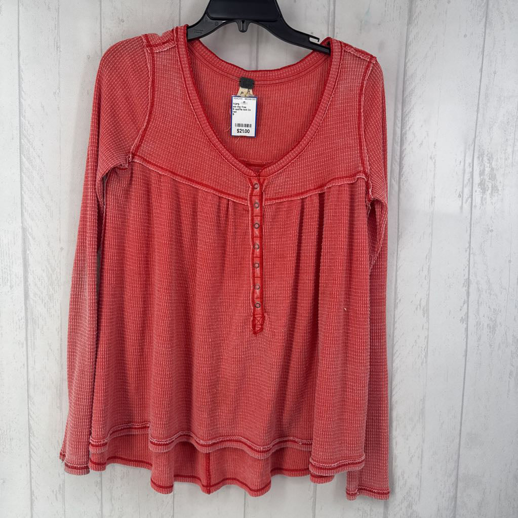 S waffle knit l/s top