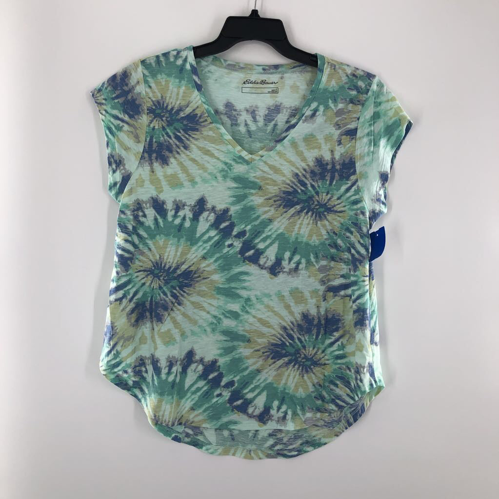 L tie-dye v-neck s/s tee