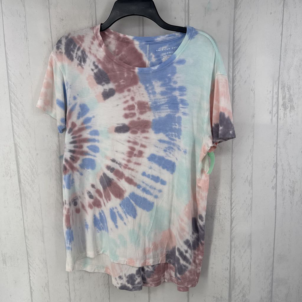 XS s/s tie-dye hi-low top