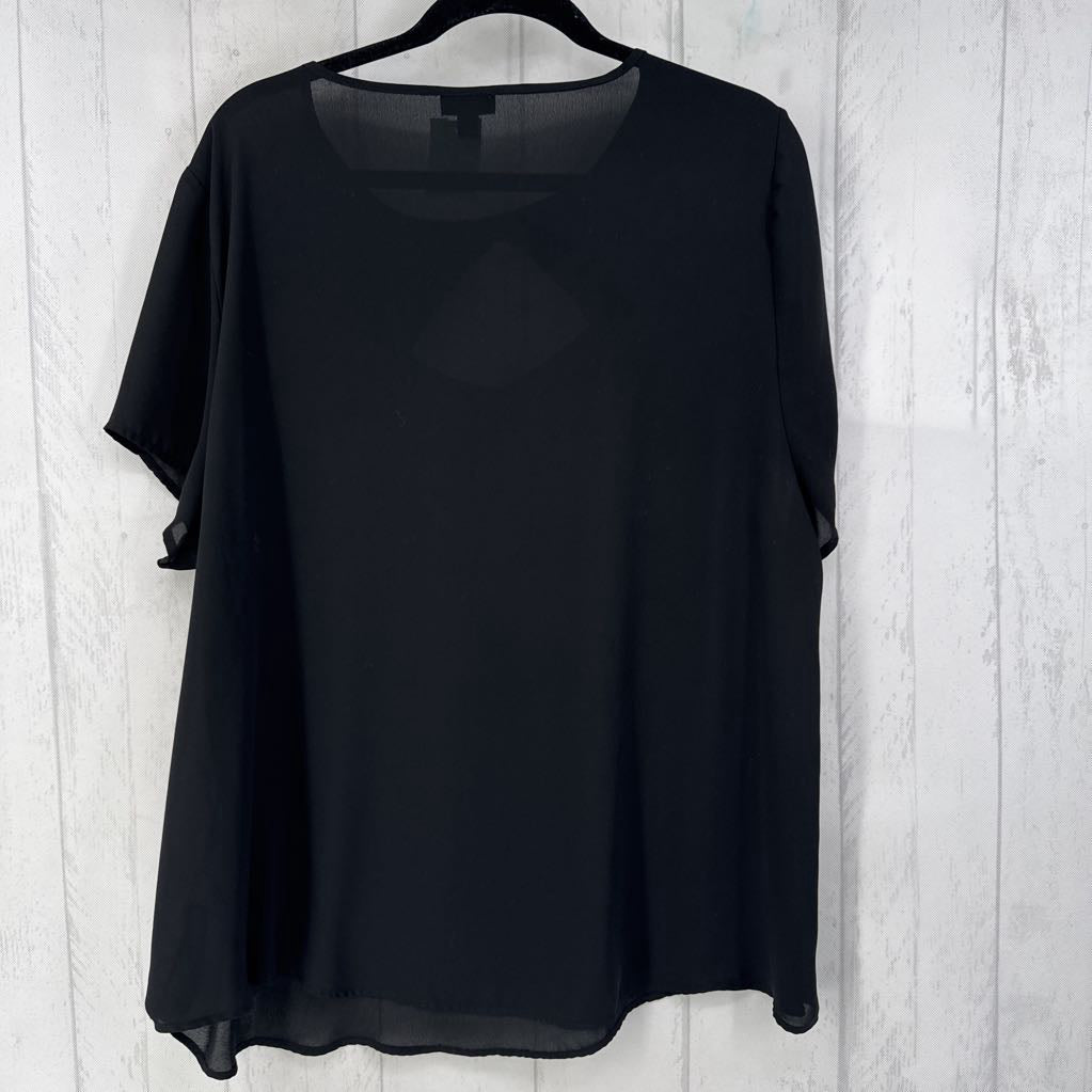 2 s/s sheer keyhole top