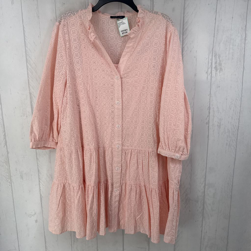 12 2pc l/s button eyelet dress w/ cami