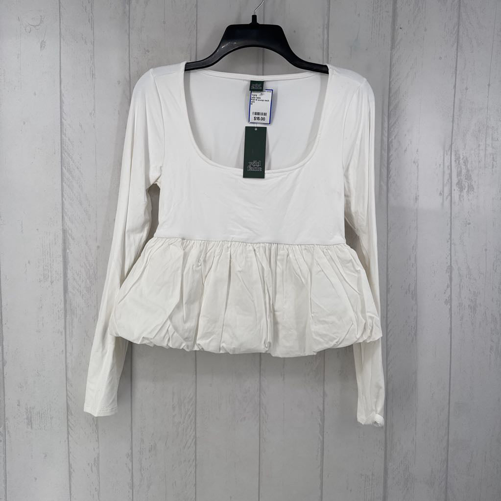 R20 M scoop neck l/s peplum top