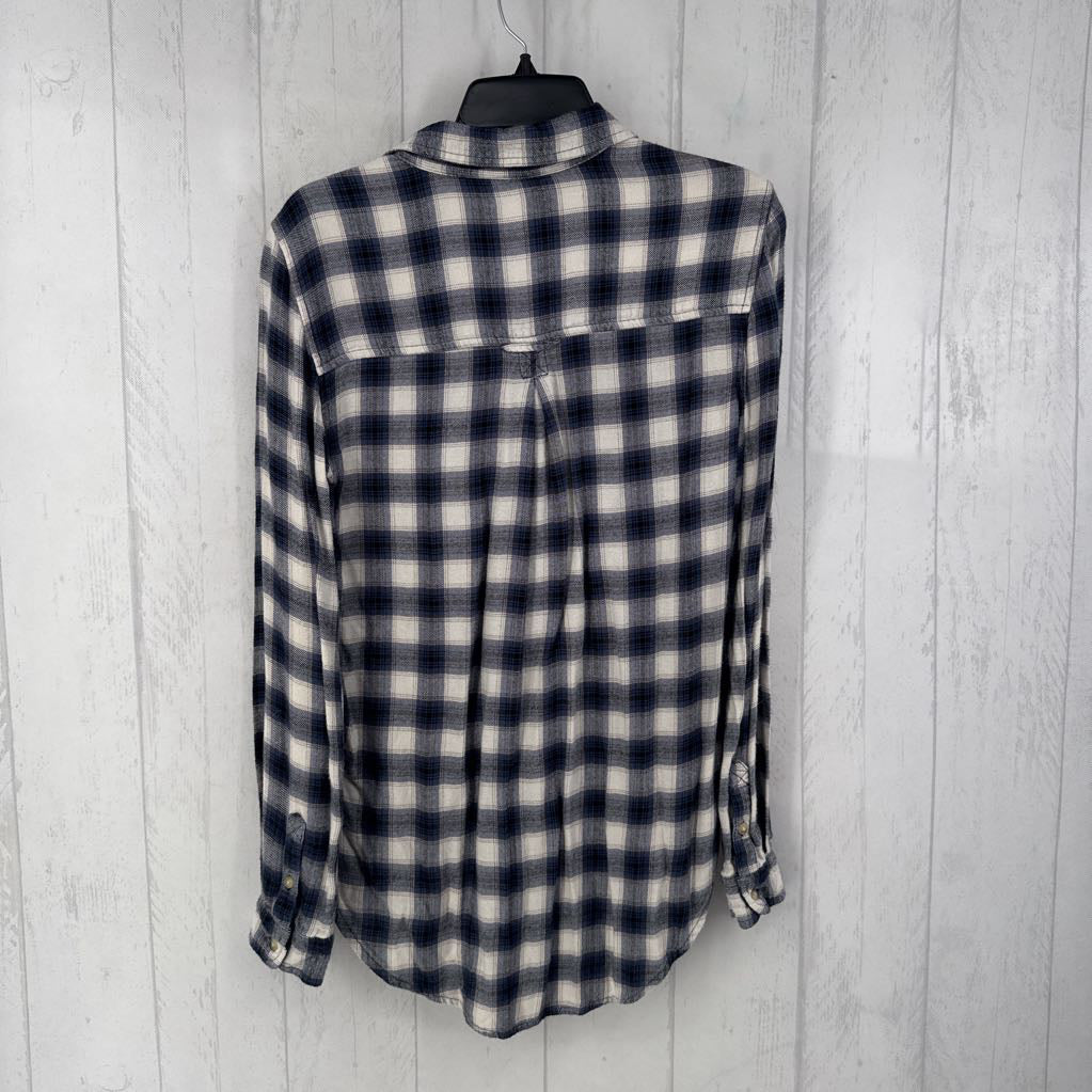 XS plaid button down l/s top