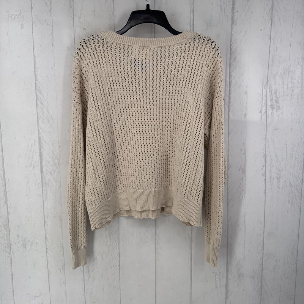 L crochet crewneck sweater