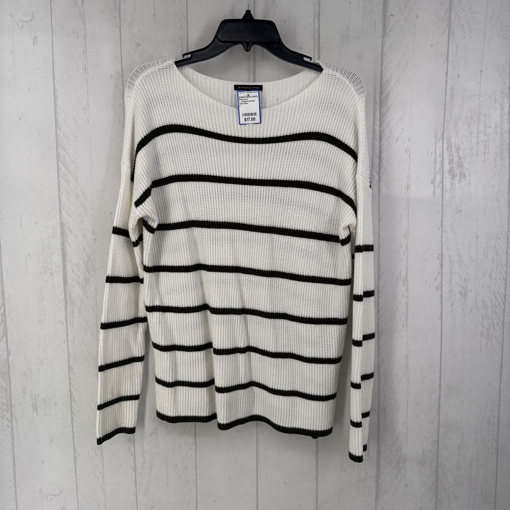L striped bateau neck sweater