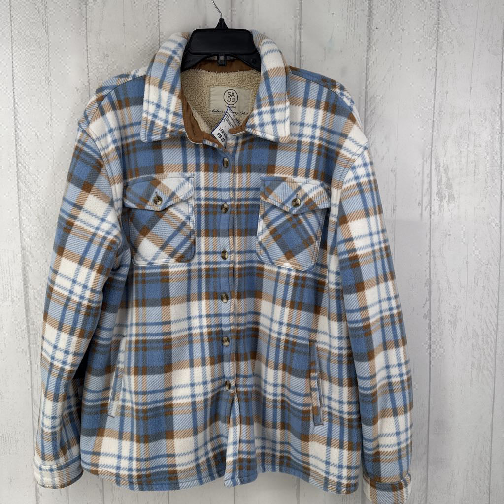 XL sherpa lined plaid shacket