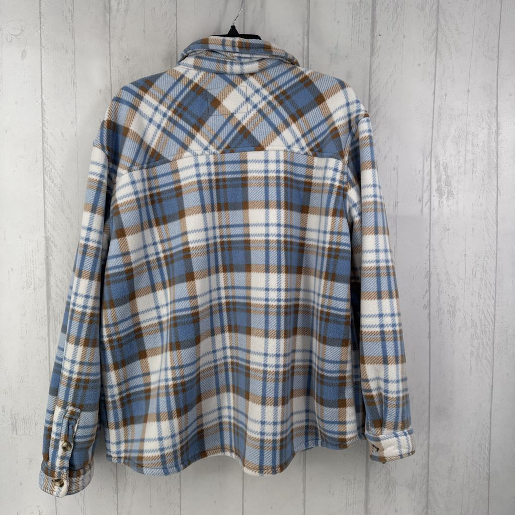 XL sherpa lined plaid shacket