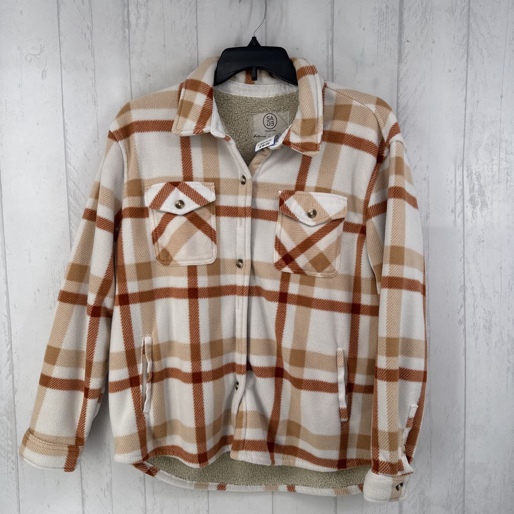 XL sherpa lined plaid shacket