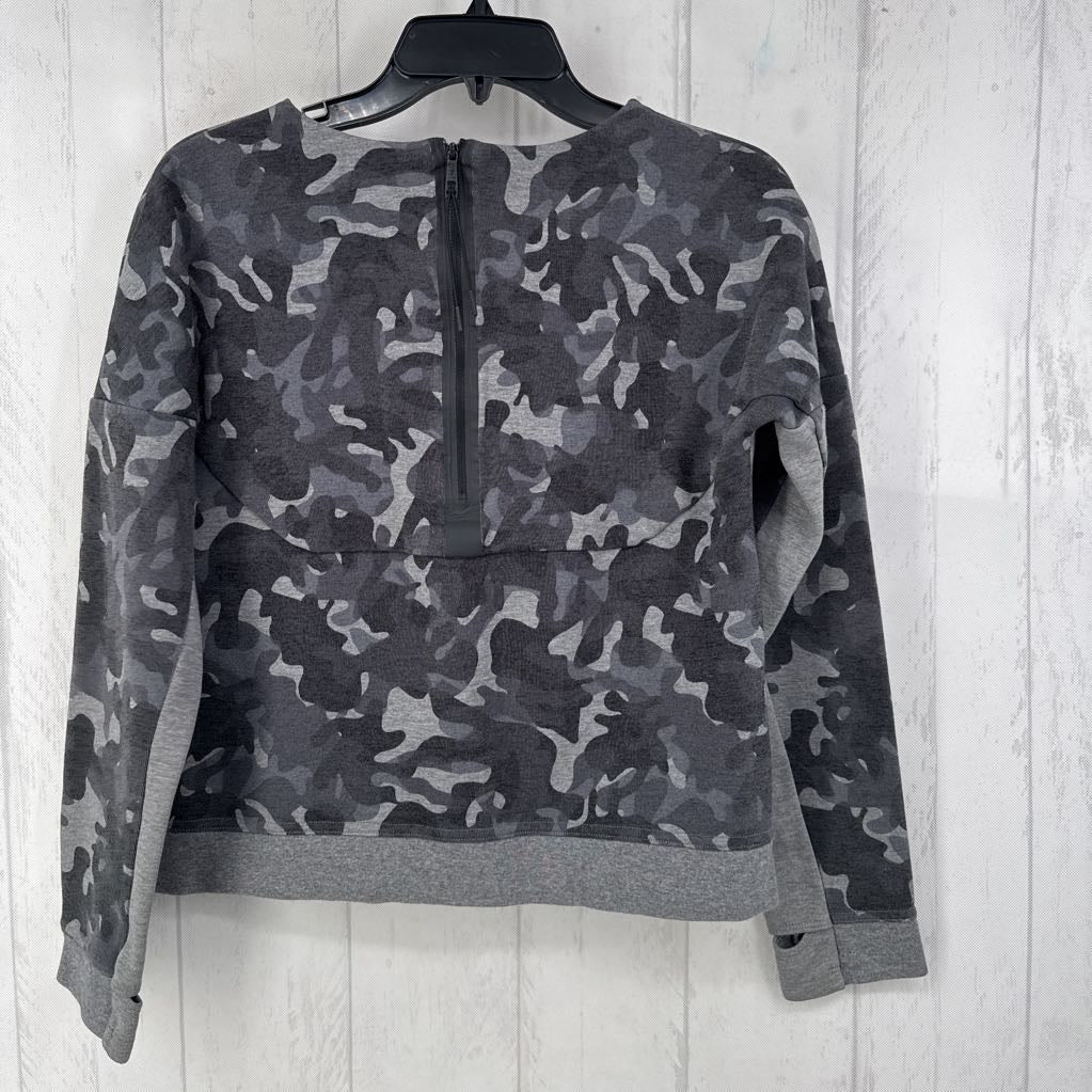 S camo print l/s top