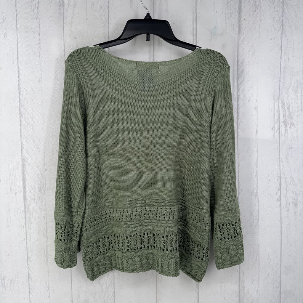 L crochet hem sweater