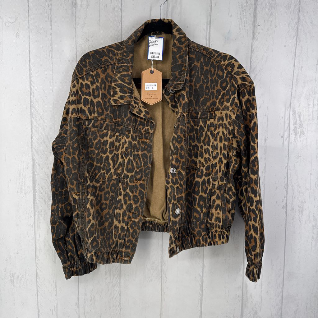 S animal print denim jacket