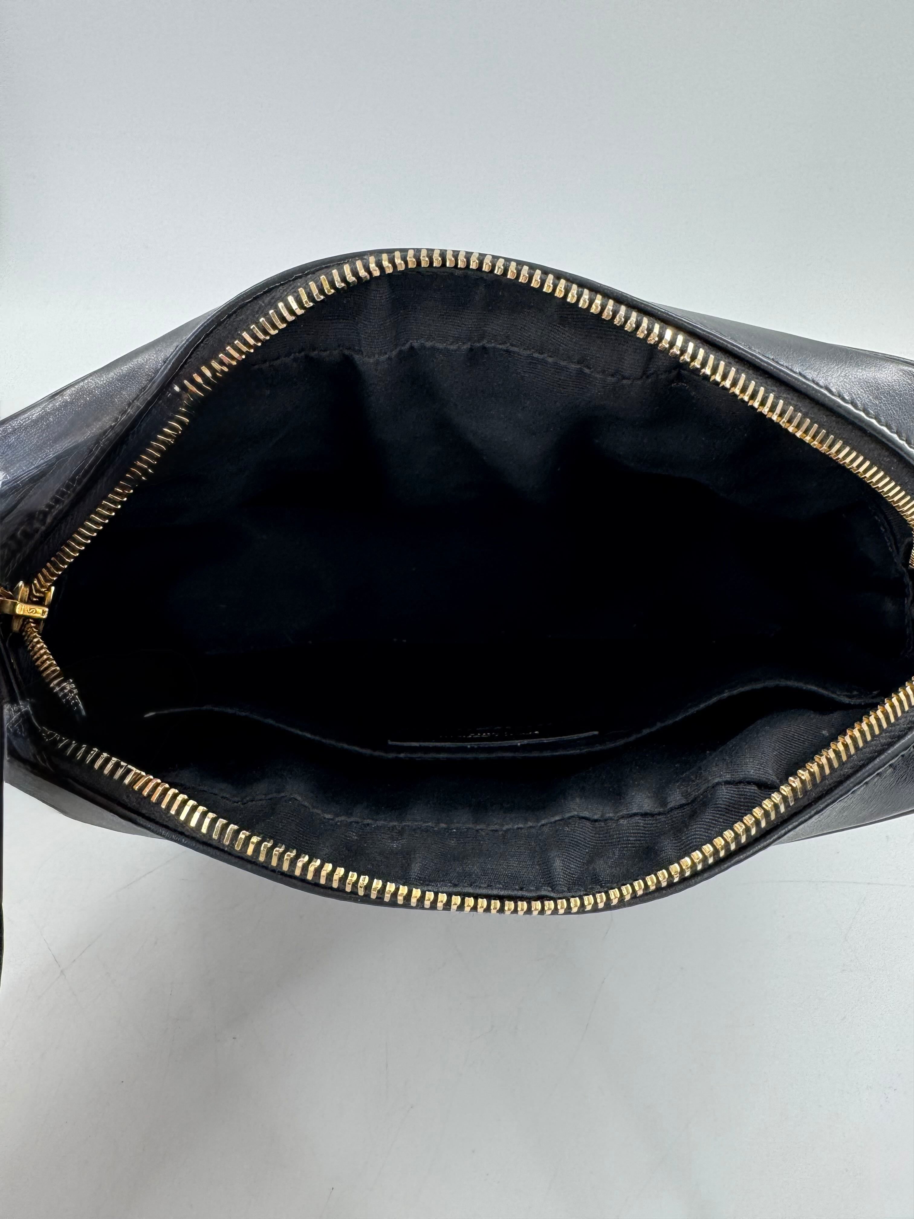 quilted leather camera bag w/ gold-tone hardware