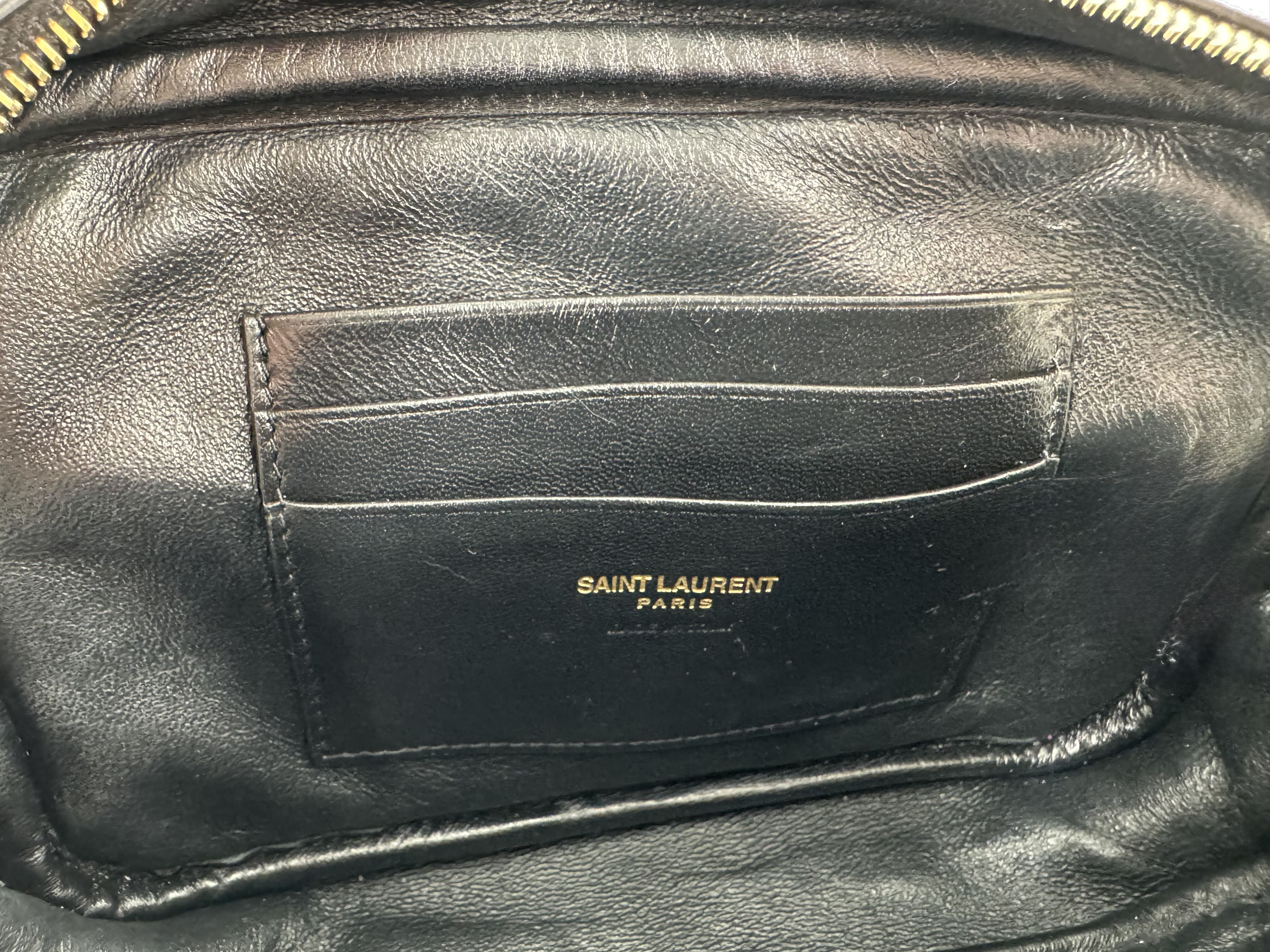 Mini chevron-quilted leather camera bag