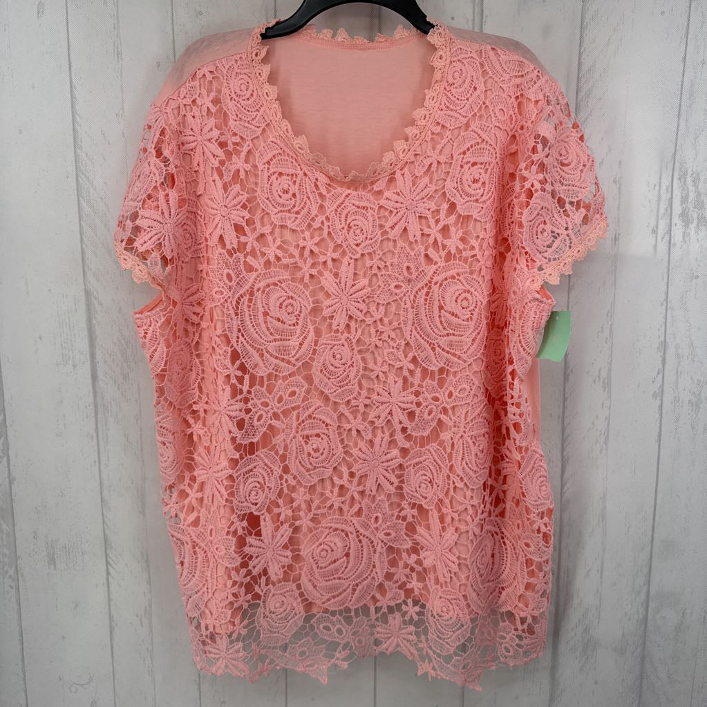 2x s/s lace front top