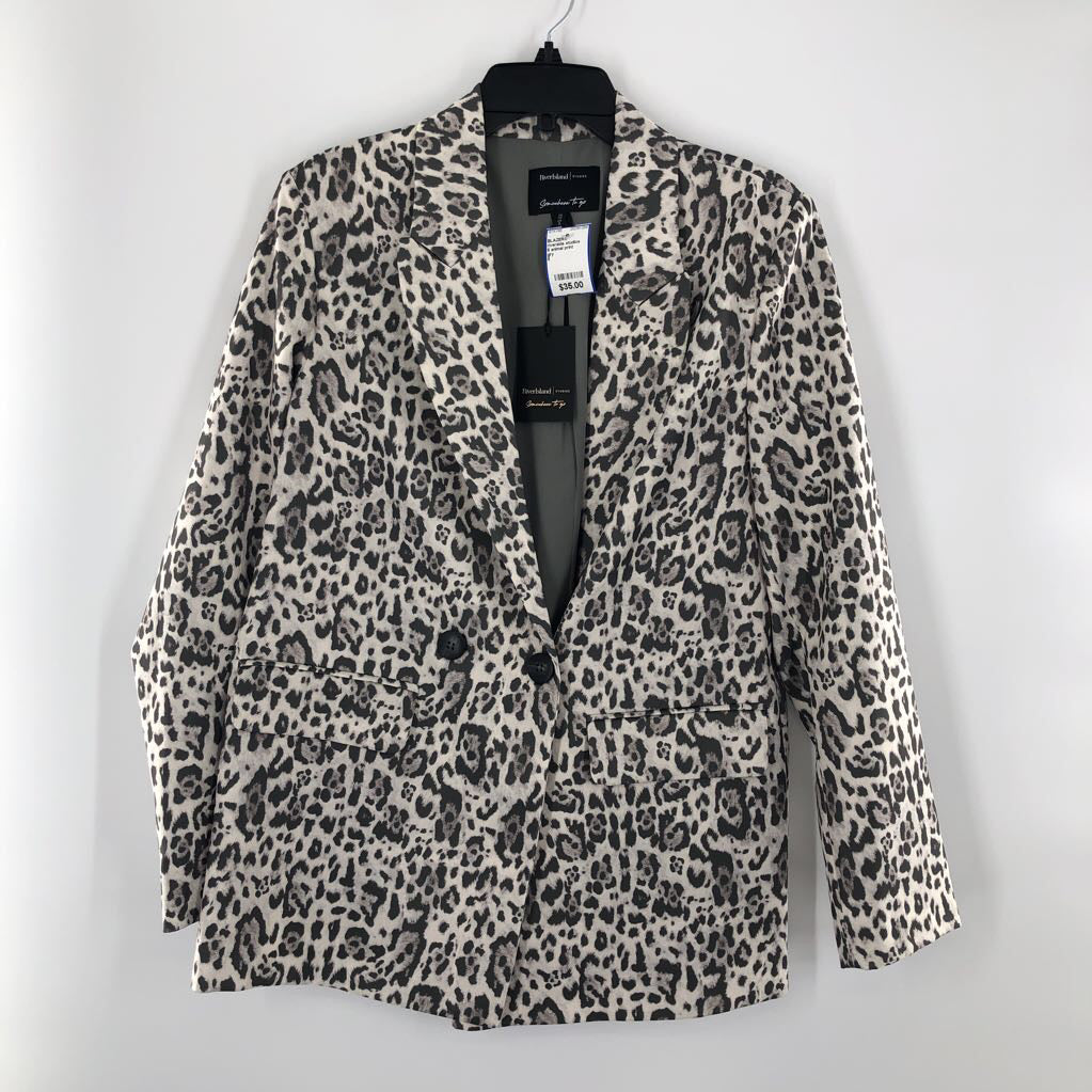 8 animal print blazer