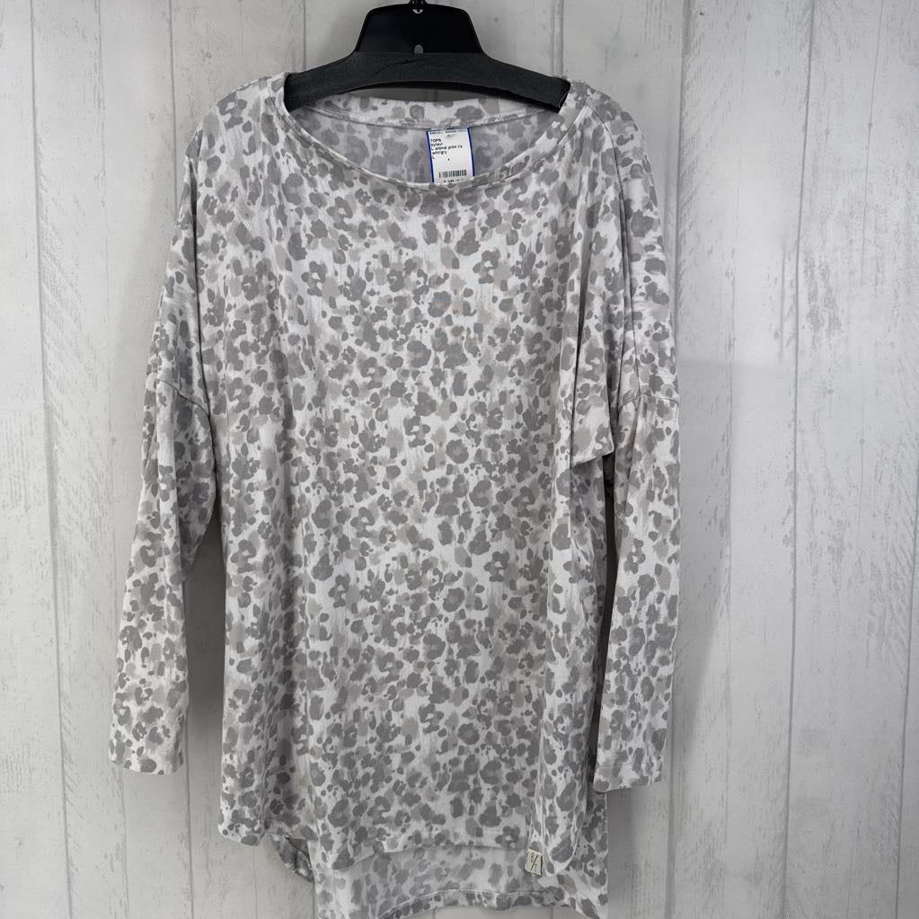 L animal print l/s top