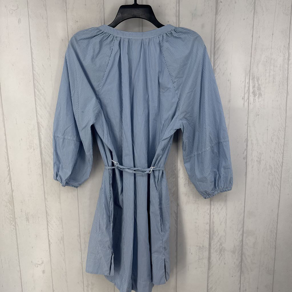 XL 3/4 slv pin stripe button shirt dress