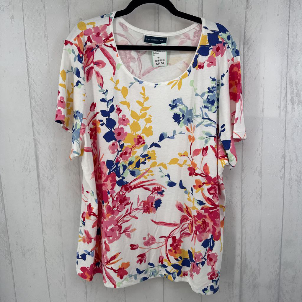 3x s/s flower print top