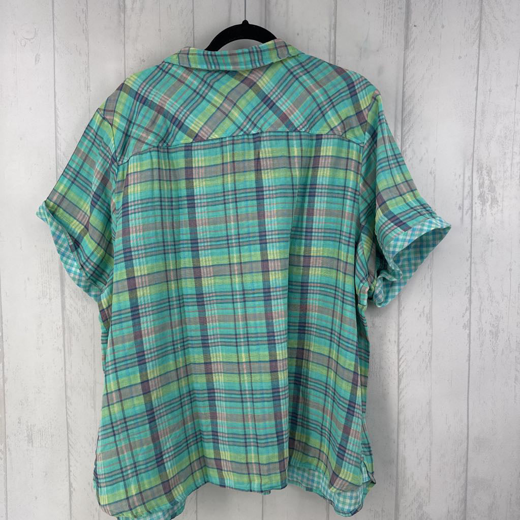 R69 2x cuff s/s plaid button shirt