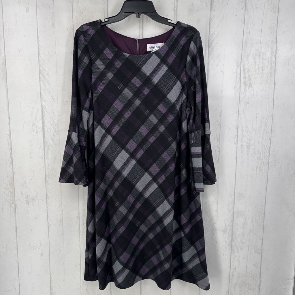 XL plaid l/s dress