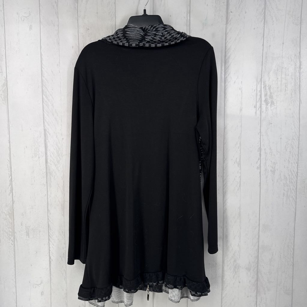 XL asymetrical zip front l/s tunic