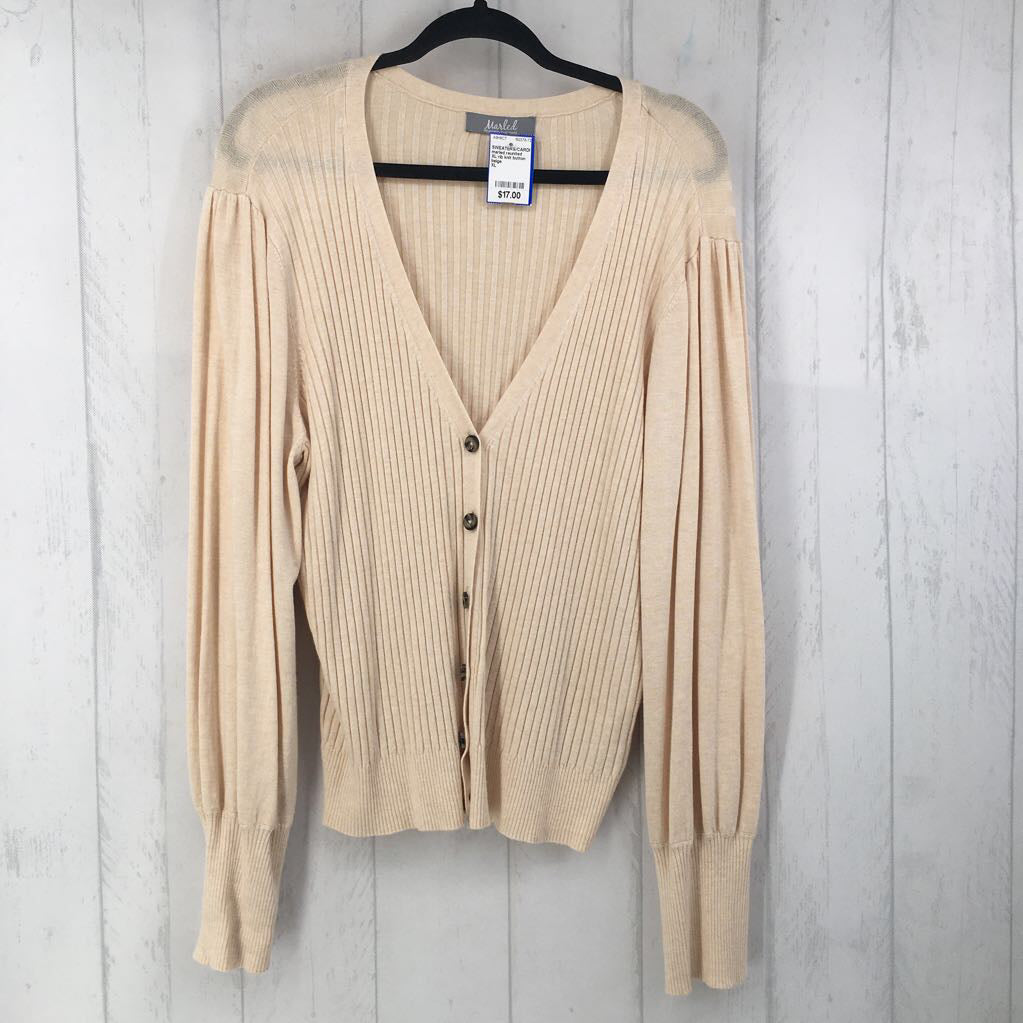 XL rib knit button front cardi