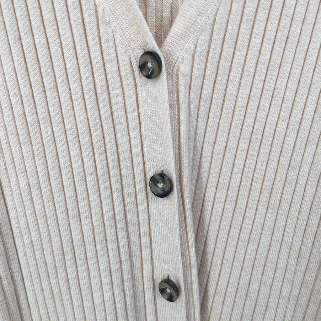 XL rib knit button front cardi