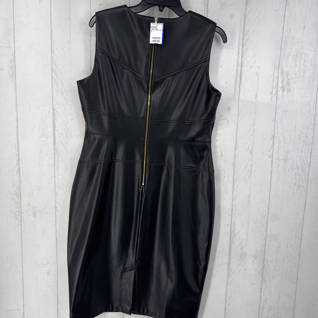 L faux leather slvls dress