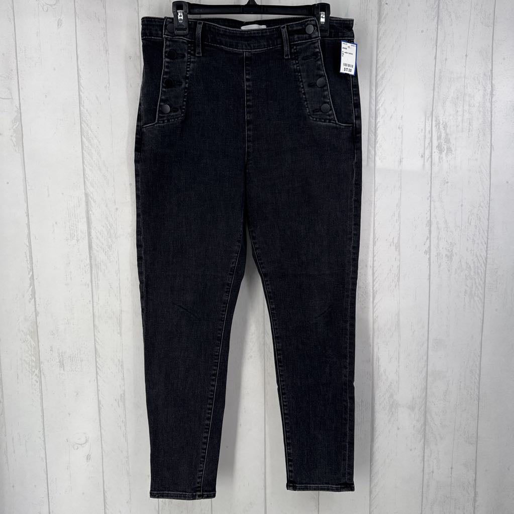 12 sailor button skinny jean