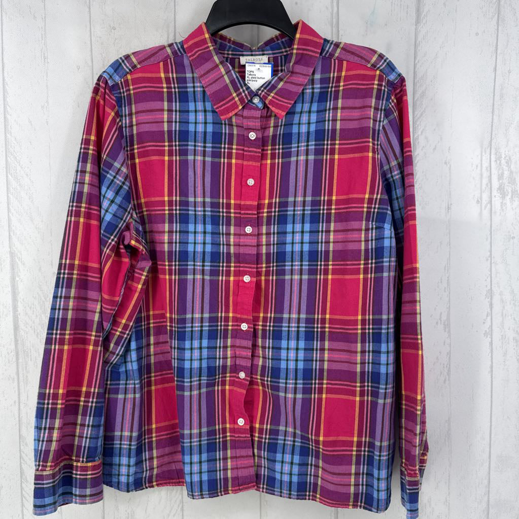 XL plaid button down l/s top
