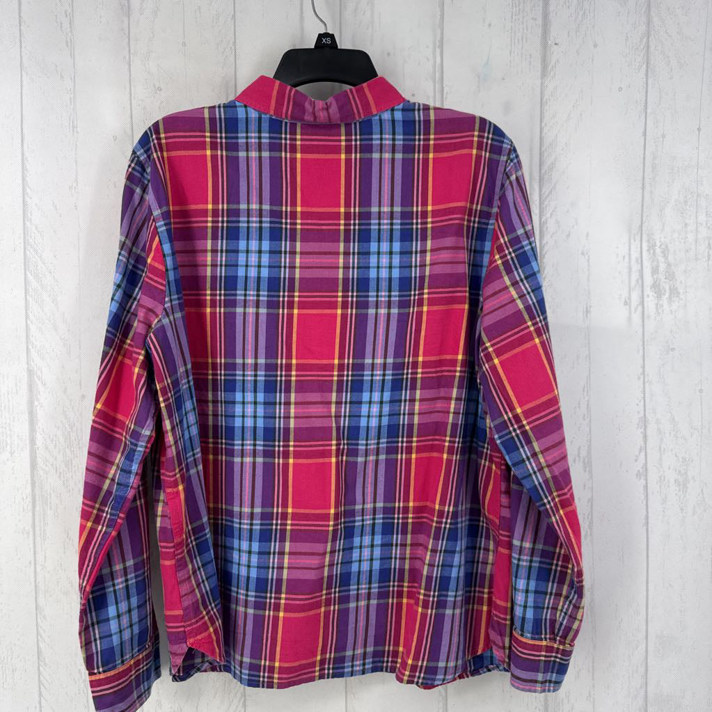 XL plaid button down l/s top