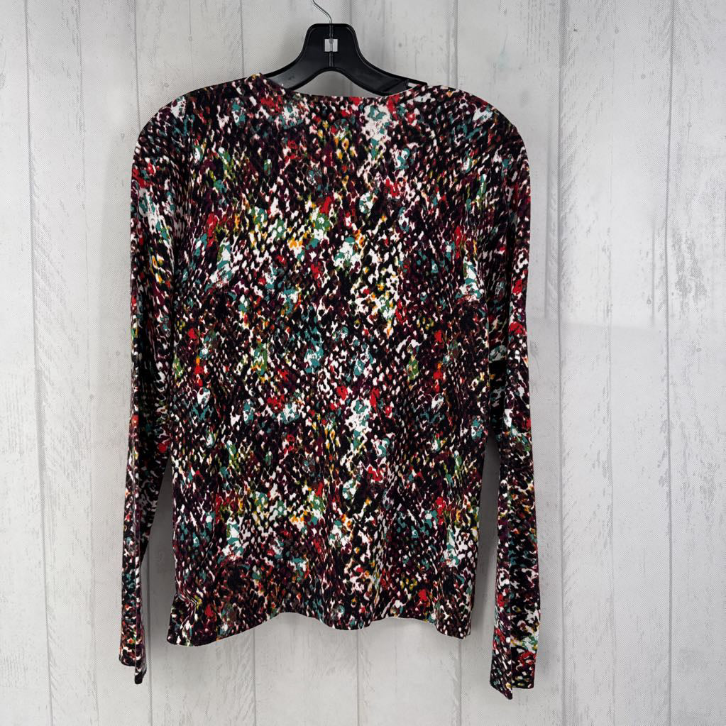 S printed button down cardi