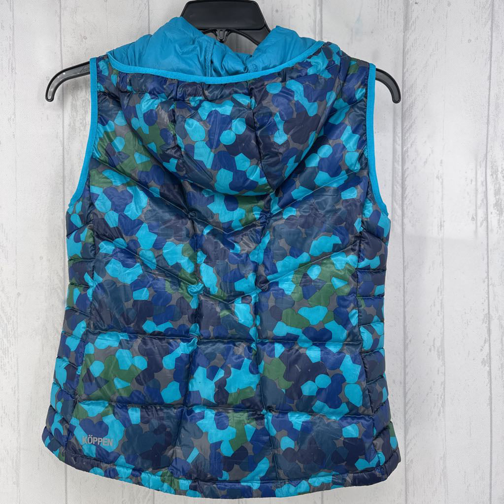 S print puffer vest w/ hood
