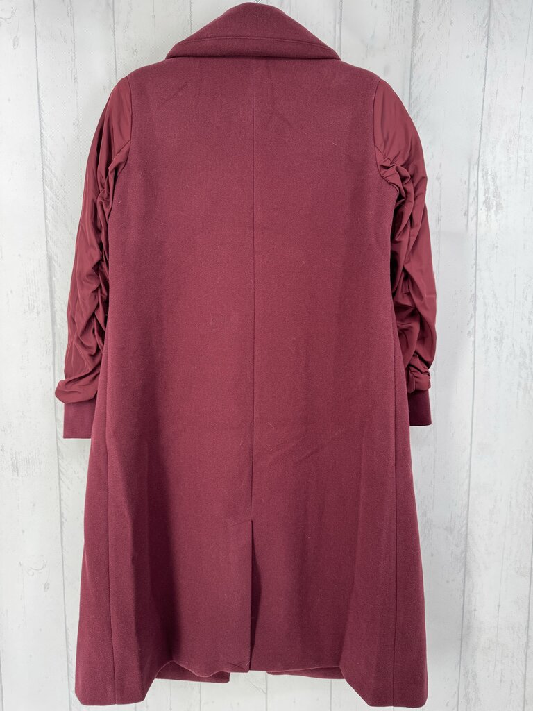 XS mixed media ruched slv coat