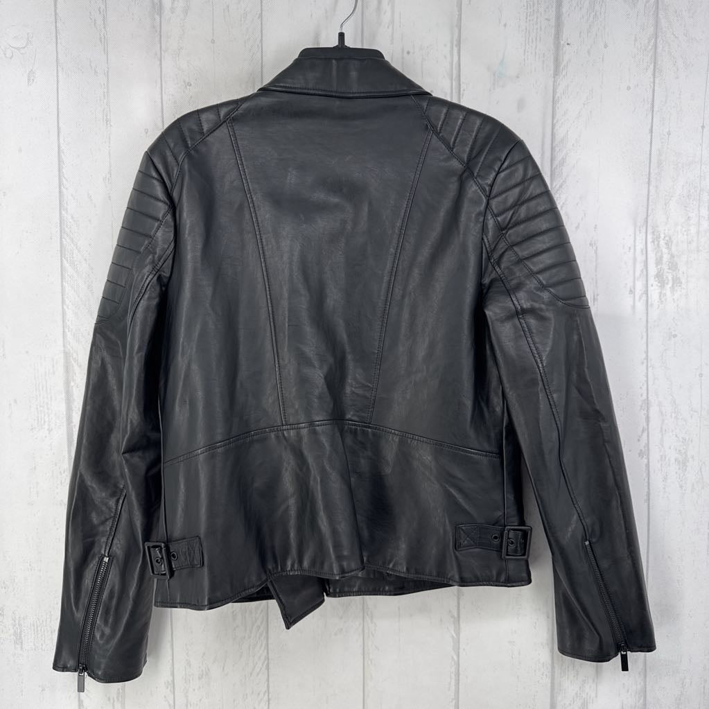 M vegan leather mot jacket