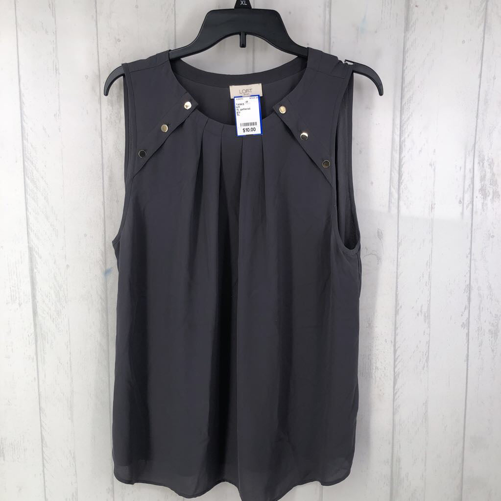 XL gathered neckline gold button cami