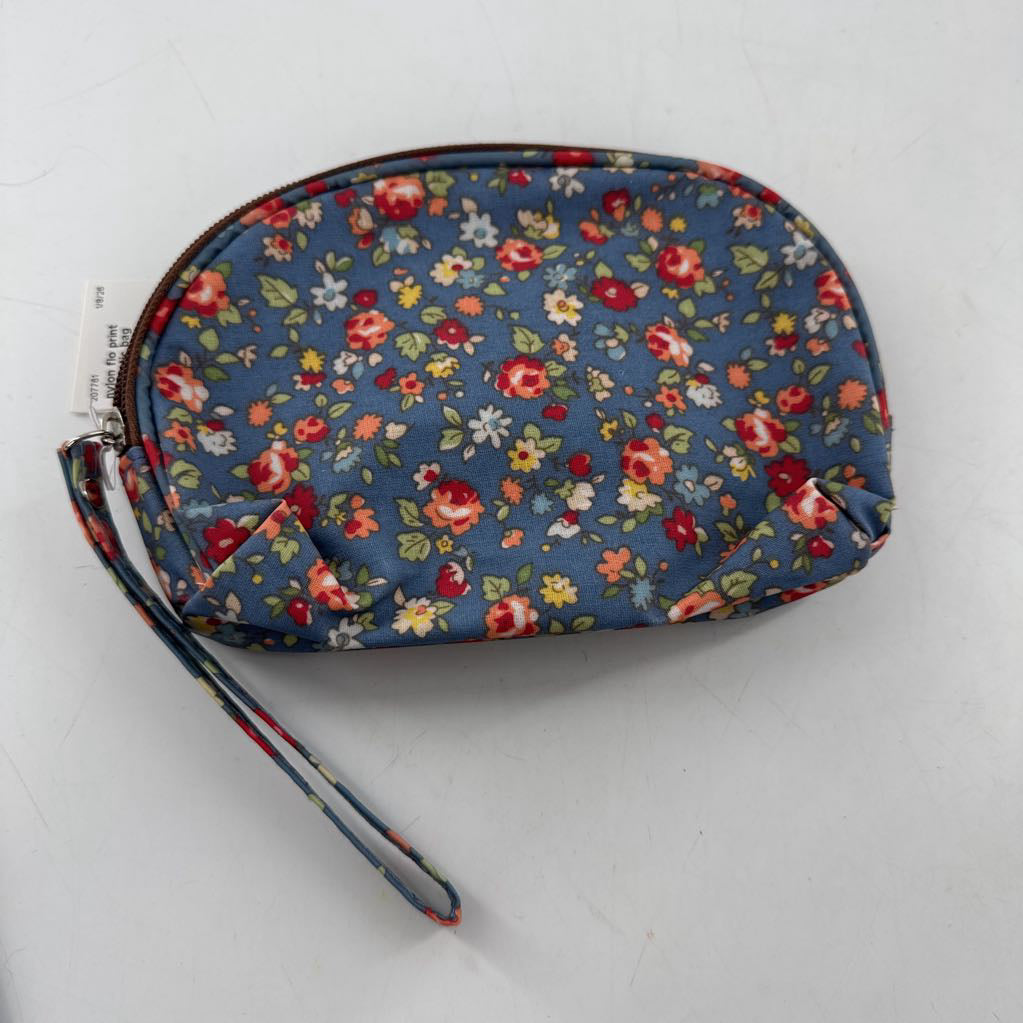 nylon flo print cosmetic bag