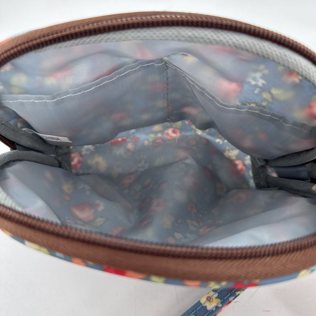 nylon flo print cosmetic bag