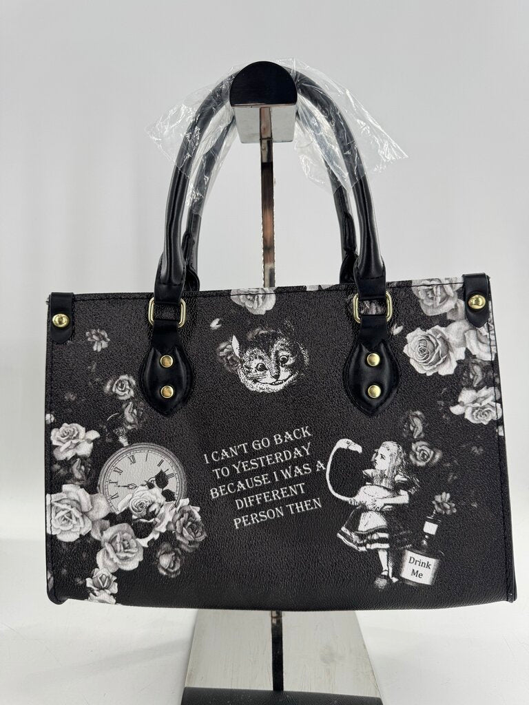 vegan leather satchel (alice in wonderland)