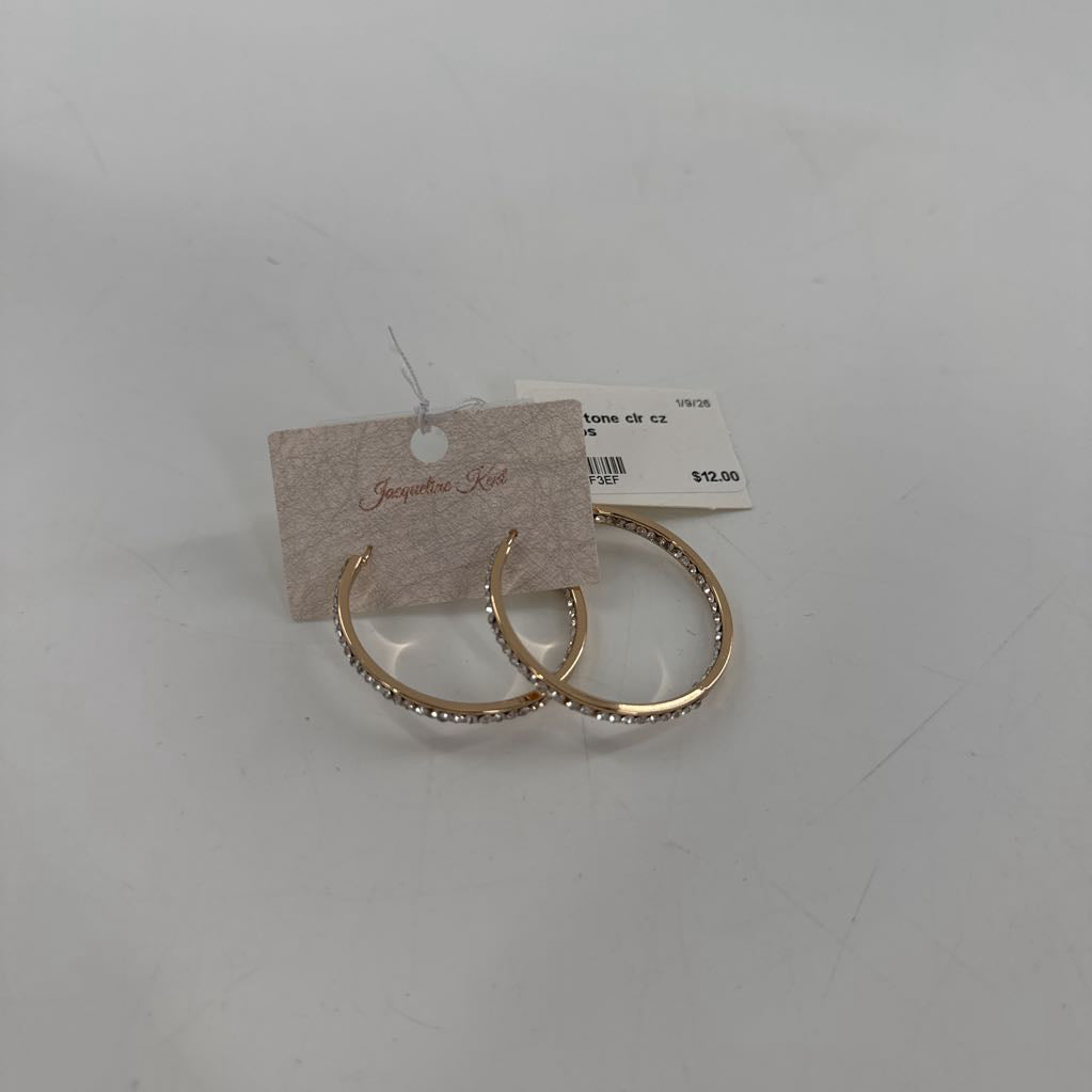 gold tone clr cz hoops