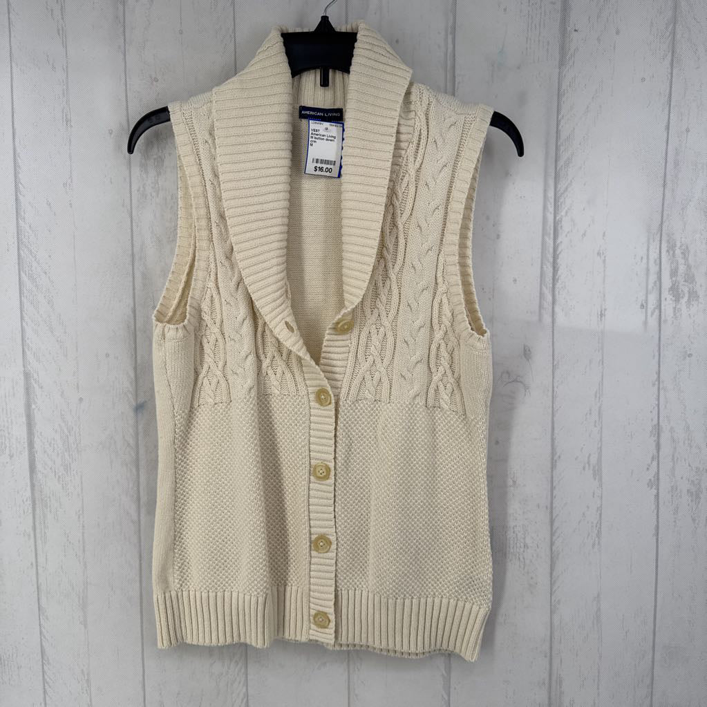 M button down sweater vest