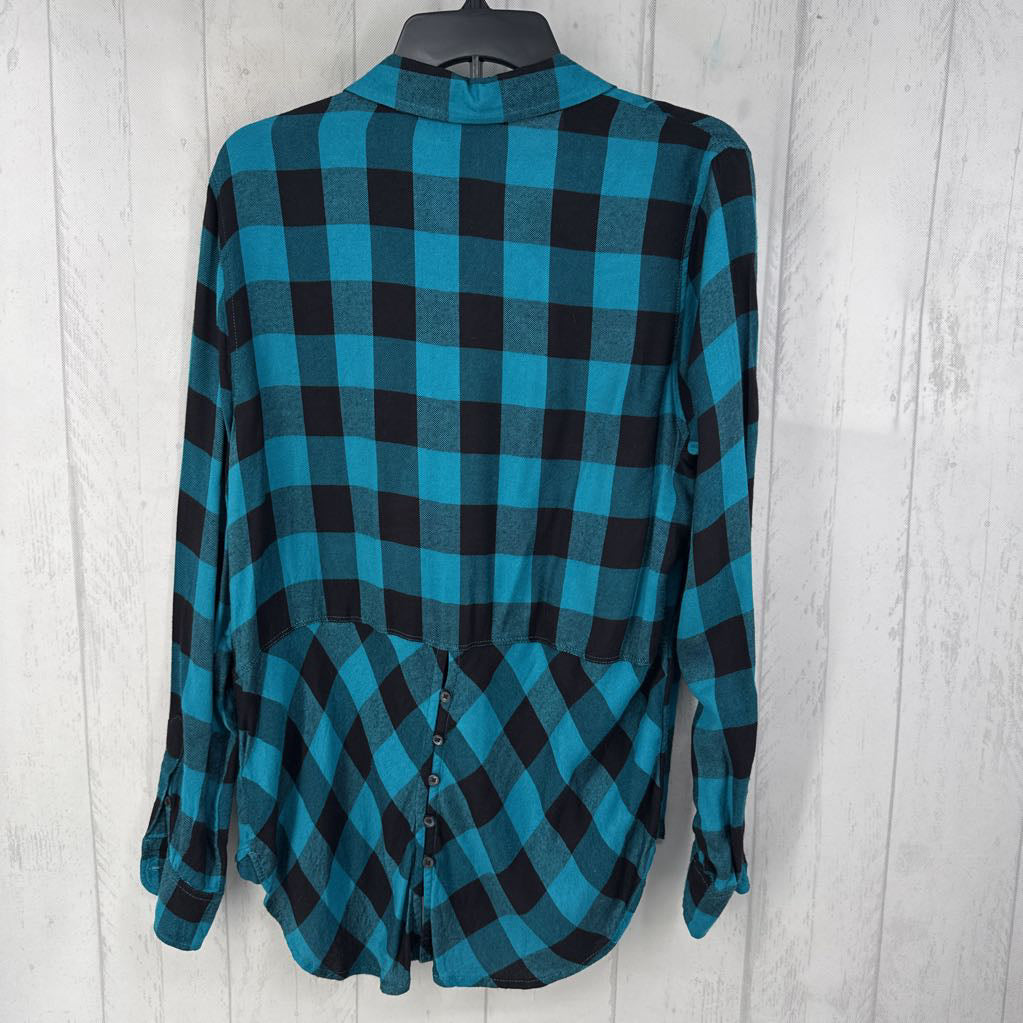 M plaid button down l/s top