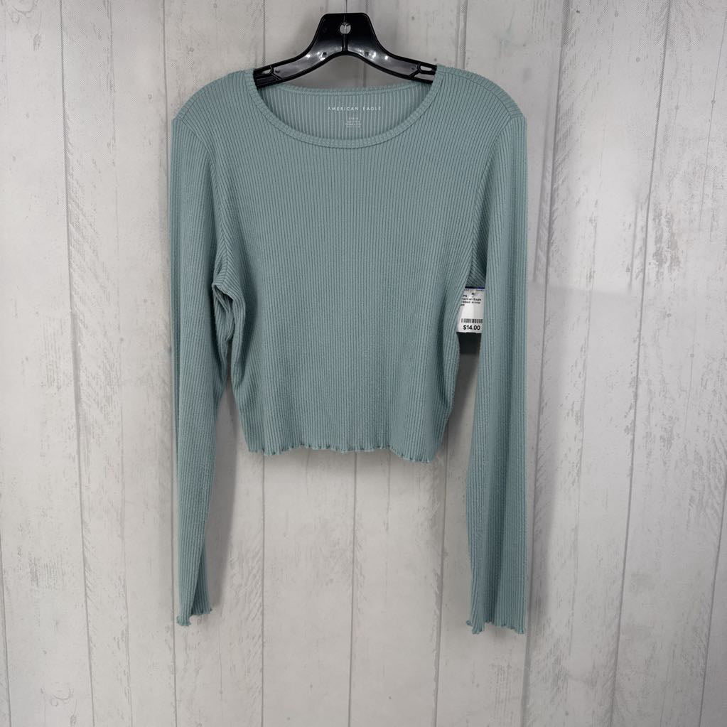 L ribbed scoop neck l/s top