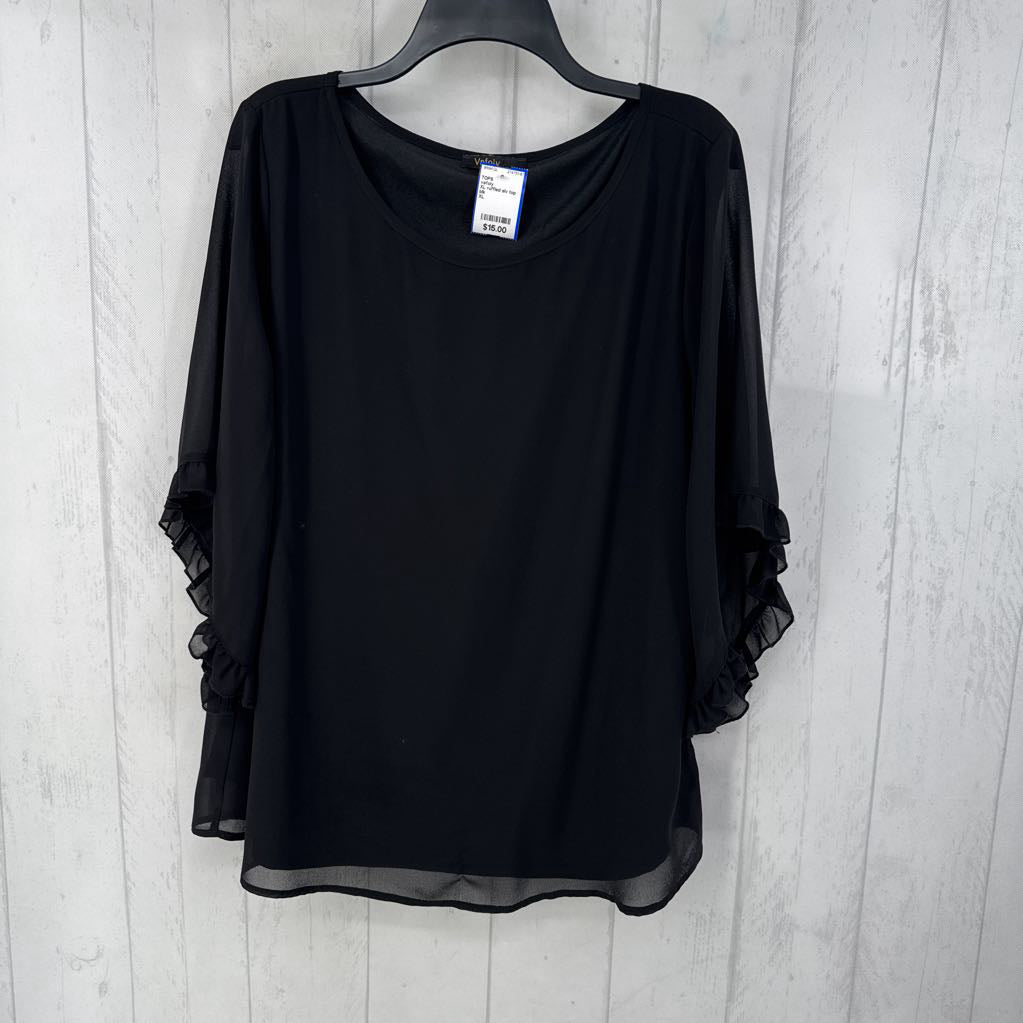 XL ruffled slv top