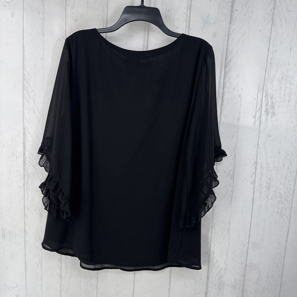 XL ruffled slv top