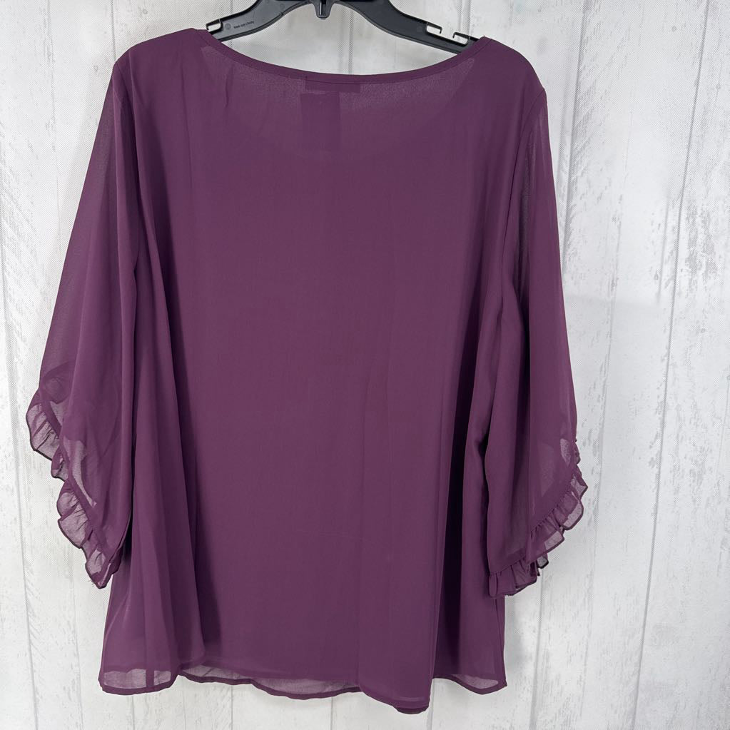 XL ruffled slv top