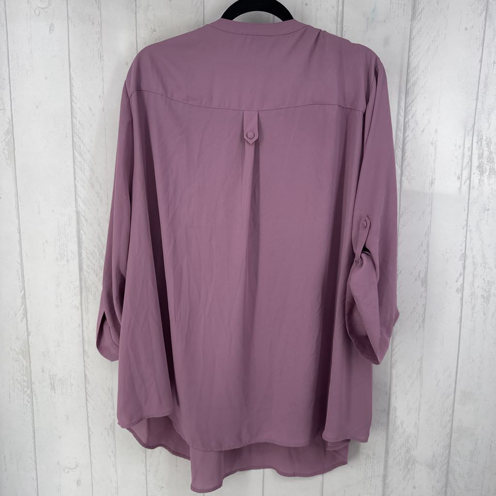 4X v-neck tab slv top