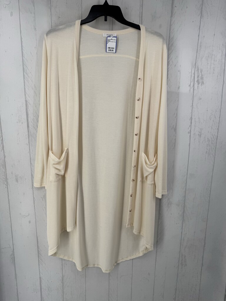 M button down hi-lo cardi