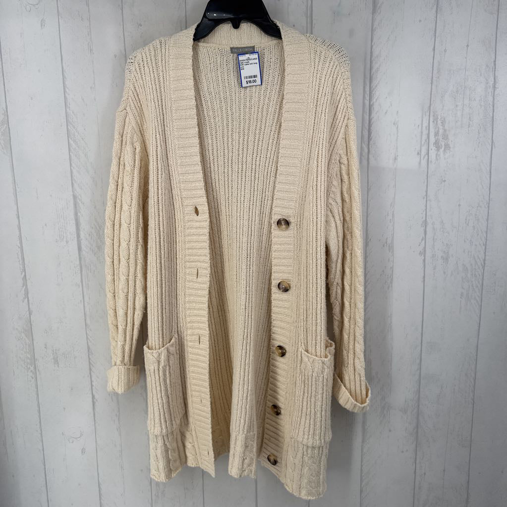 S/M cable knit long cardi